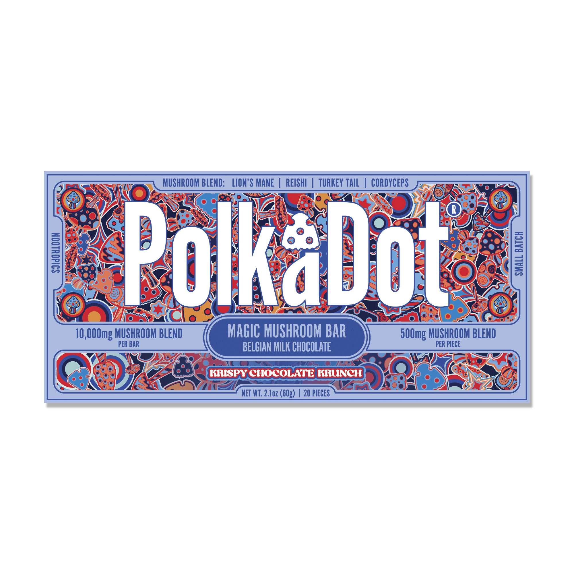 Krispy Chocolate Krunch Chocolate Bar — organic functional mushroom chocolate bar | PolkaDot™